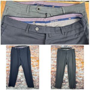 Domenico Tagliente Comfortable Fit Lot of 2 Dress Pants Size 32"x 30" Gray Black